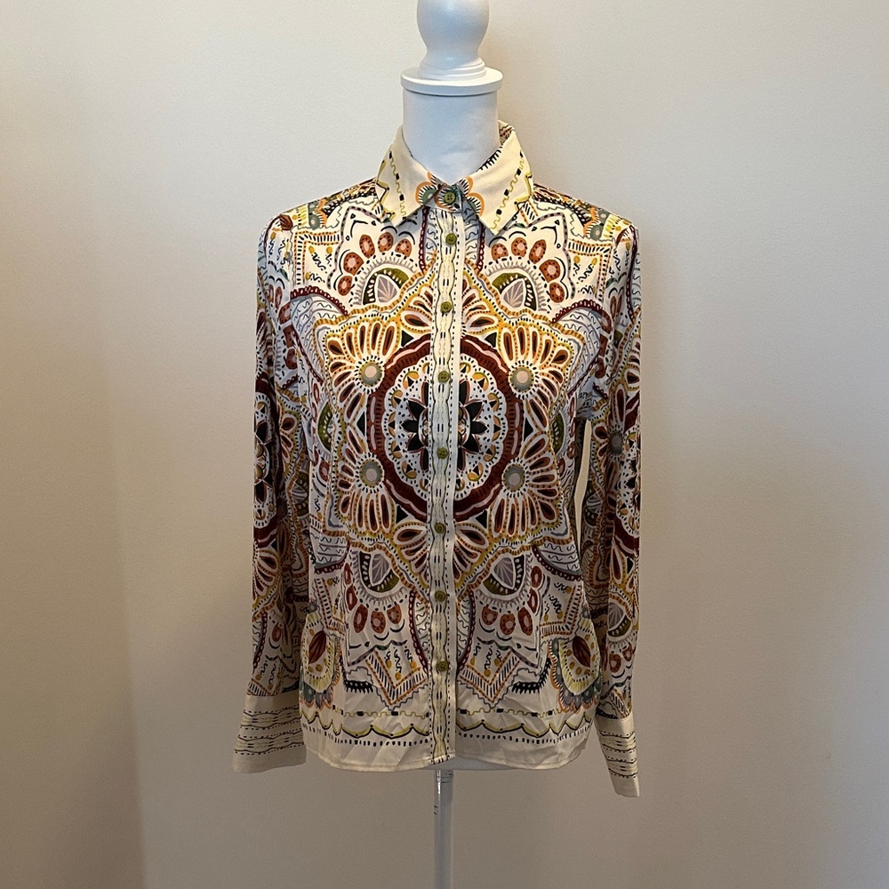 Rachel Zoe Multicolor Patterned Button-Up Shirt